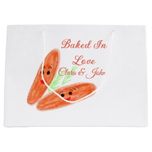 Oranges Brotpaar Emoji in Liebe gebacken Name hinz Große Geschenktüte