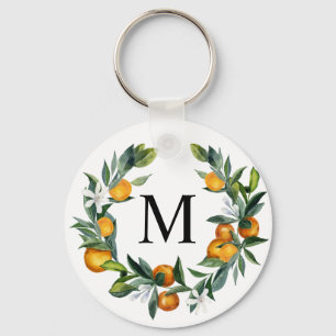 Oranges citrus monogrammed keychain schlüsselanhänger