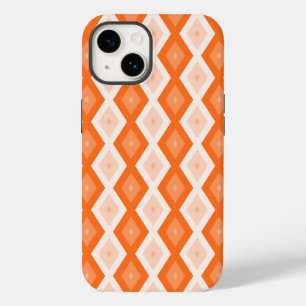 Oranges Diamantmuster Case-Mate iPhone 14 Hülle
