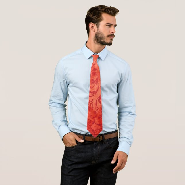 Oranges Diamantmuster im Vintage-Stil Krawatte (Beispiel)