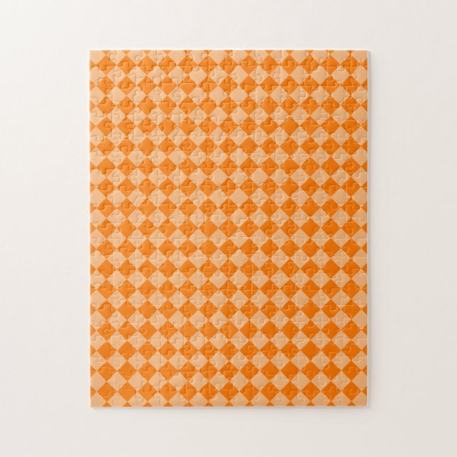 Oranges Diamantmuster mit Schachbrettmuster Puzzle (Vertikal)