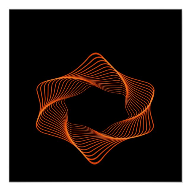 Oranges Drahtrahmen-Torus-Objekt Poster (Vorderseite)