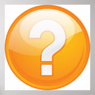 Oranges Fragezeichen Fett Modernes Symbol Poster