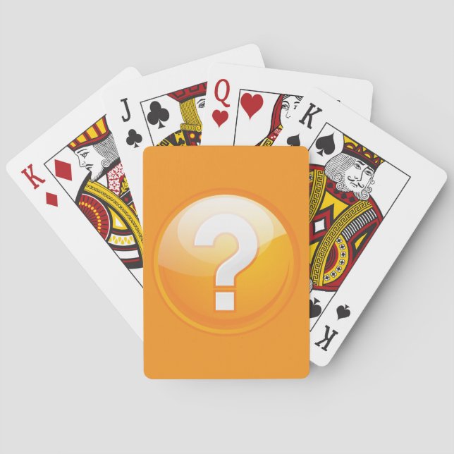 Oranges Fragezeichen Fett Modernes Symbol Spielkarten (Rückseite)