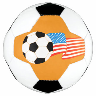 Oranges Fußballdesign mit amerikanischer Flagge Fußball