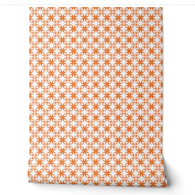 Oranges geometrisches Muster Tapete (Abrollen)