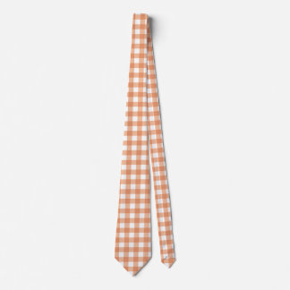 Oranges Herbst Gingham Gitter Streifen Muster Krawatte