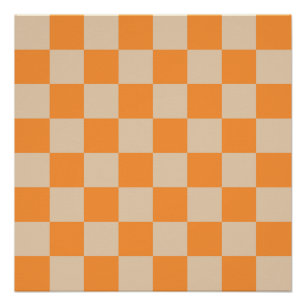 Oranges Karo-Gingham-Muster Poster