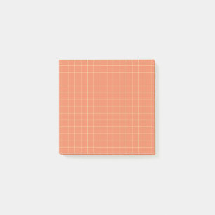 Oranges Karomuster Fettgedrucktes Raster-Design Bü Post-it Klebezettel