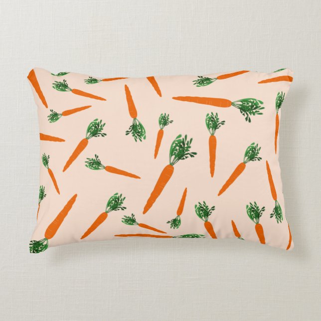 Oranges Karottenmuster Dekokissen (Vorderseite)
