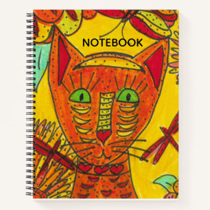 Oranges Katzen Notizbuch