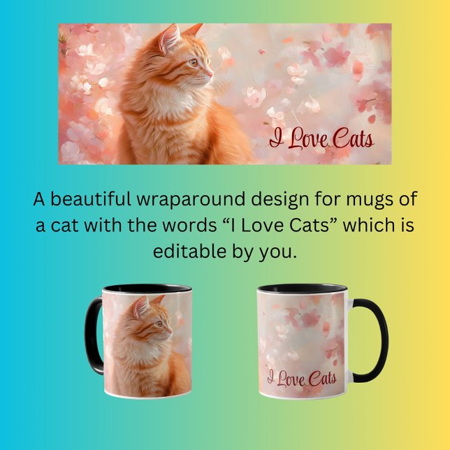Oranges Katzen-Wraparound-Design Tasse (Von Creator hochgeladen)