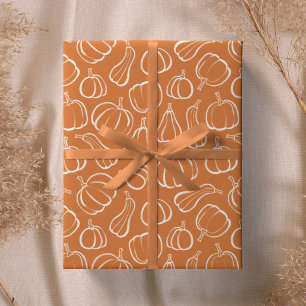 Oranges Kürbismuster Herbst Herbstparty Halloween- Geschenkpapier