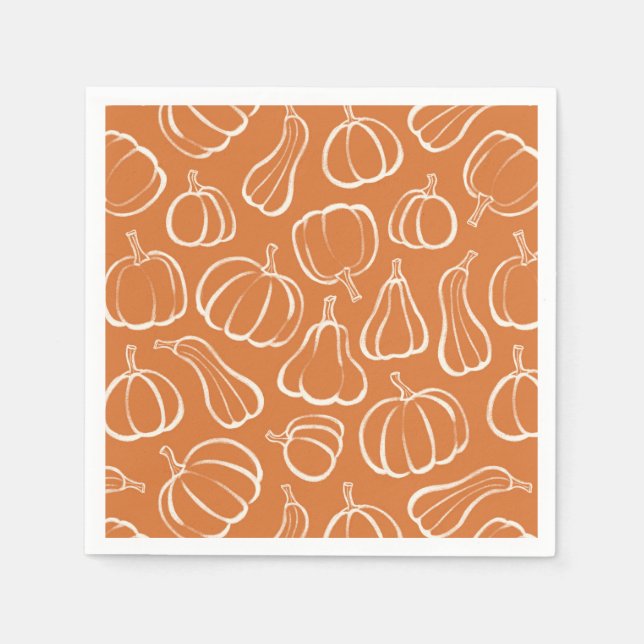 Oranges Kürbismuster Herbst Herbstparty Halloween- Serviette (Vorderseite)