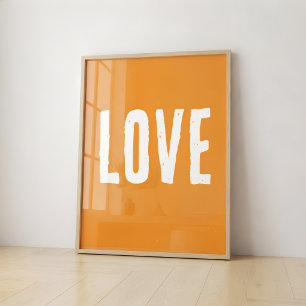 Oranges Liebesküchen-Wandkunst-Druck Retro Zuhause Poster