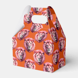 Oranges Löwenkopf-Tiermuster-Design Geschenkschachtel