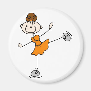 Oranges Mädchen Skater Magnet