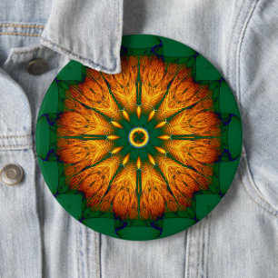 Oranges Mandala Button