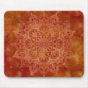 Oranges Mandala & Gold Glam Moderner Chic Mousepad
