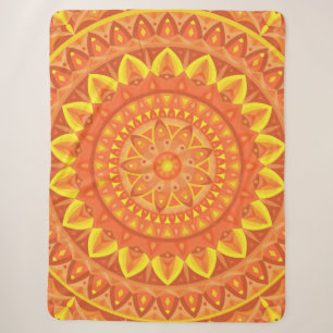 Oranges Mandala Warm Cozy Boho Lebendiges Muster Sherpadecke
