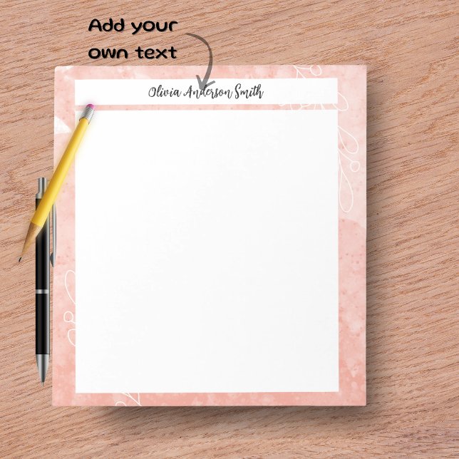 Oranges Minimalistisches Benutzerdefiniertes Notiz Notizblock (Orange Minimalist Custom Notepad | Cute Gift)