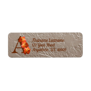 Oranges Monogramm Anfangsbuchstabe A Adresse