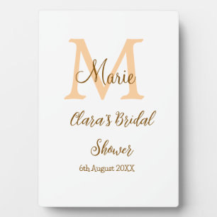 Oranges Monogramm-Junggesellinnen-Abschied mit Nam Fotoplatte