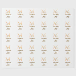 Oranges Monogramm-Junggesellinnenabschied Namen mo Geschenkpapier