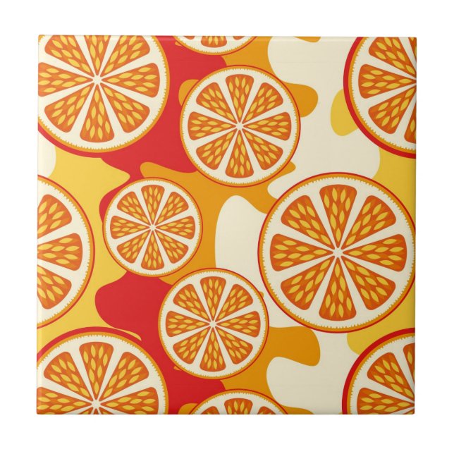 Oranges Muster Fliese (Vorderseite)