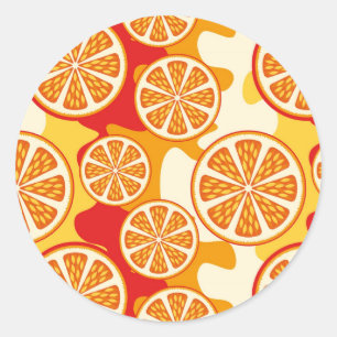 Oranges Muster Runder Aufkleber