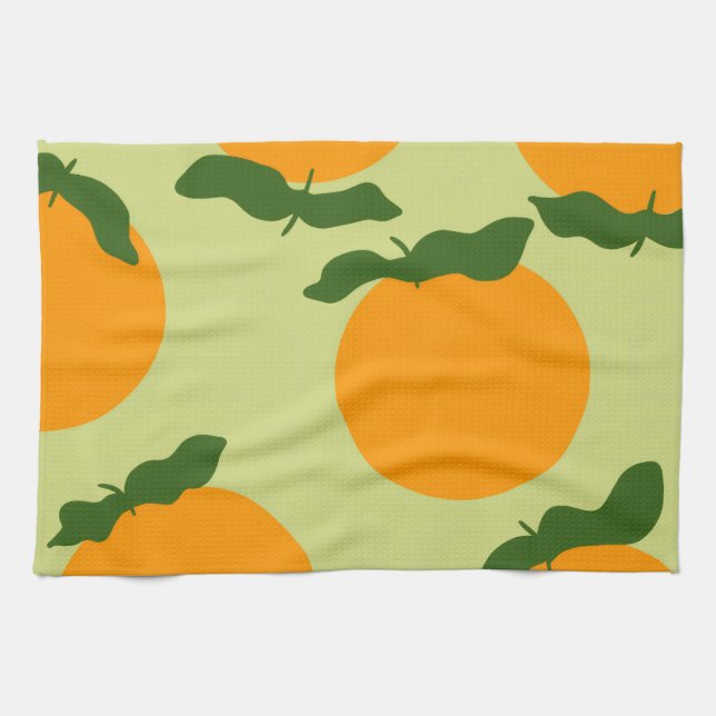 Oranges Musterdesign Geschirrtuch (Horizontal)
