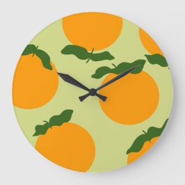 Oranges Musterdesign Große Wanduhr