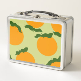 Oranges Musterdesign Metall Brotdose