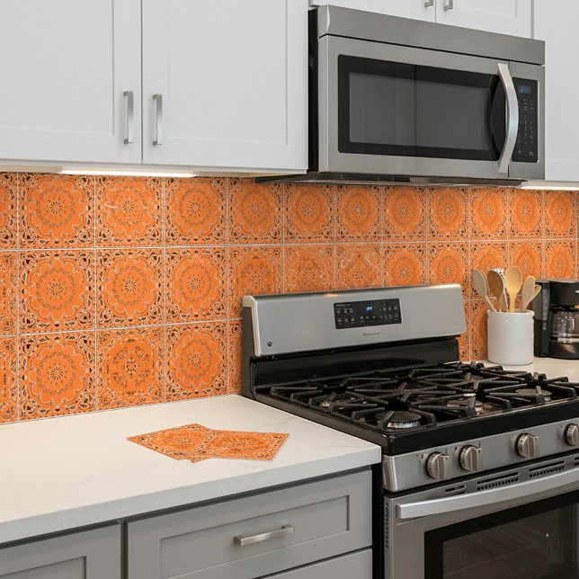 Oranges orientalisches Design Fliese (Von Creator hochgeladen)