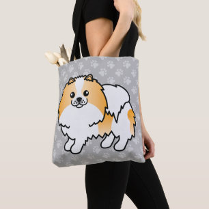 Oranges Parti-Farben Pomeranian Hund Cartoon-Desig