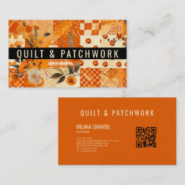 Oranges Quilt-Patchwork-Handmade-Kleidung  Visitenkarte
