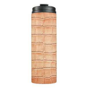 Oranges Reptilien-Leder-Textur-Design Thermosbecher