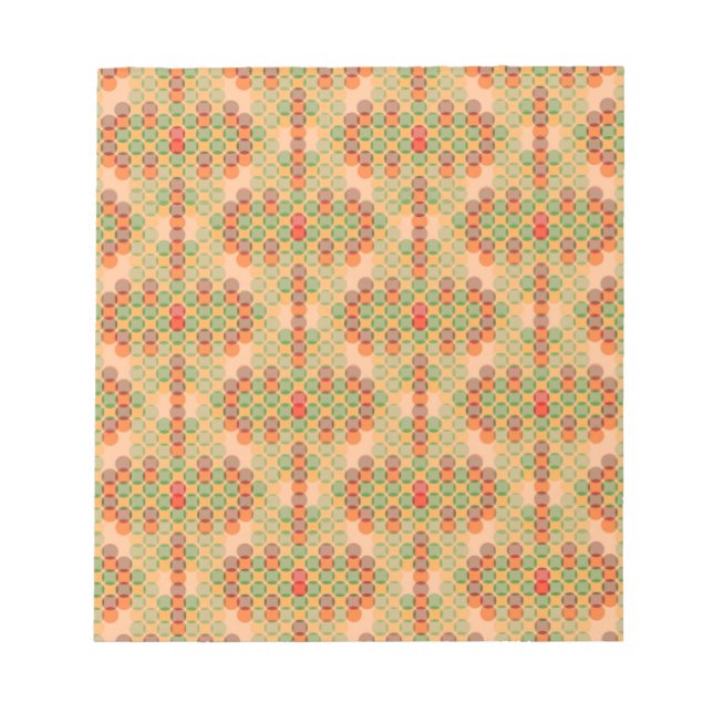 Oranges Retro-Muster Notizblock (Vorderseite)