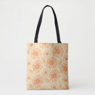 Oranges Retro Vintage Y2K Blumenmuster