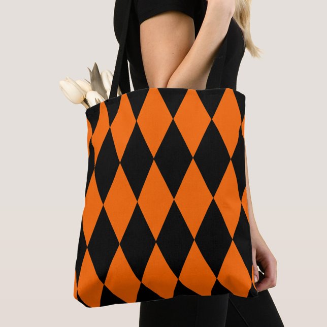 Oranges Schwarz Harlekin Diamanten Dame-Design  (Von Creator hochgeladen)