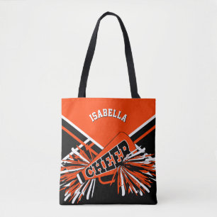 Oranges, schwarzes und weißes Cheerleader-Design