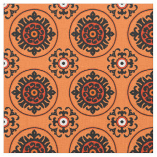 Oranges Suzani-Muster Stoff