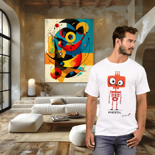 Oranges T-Shirt mit Skelett IMMORTAL - By Design