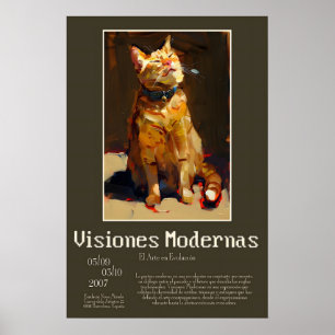 Oranges Tabby-Katze Kunst Druck Expressionistische Poster