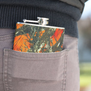 Oranges Tarnmuster Design Flachmann