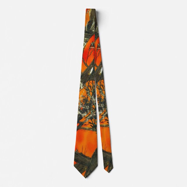 Oranges Tarnmuster Design Krawatte (Vorderseite)