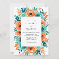 Oranges Teal Unterscheidende Tropische Hochzeit
