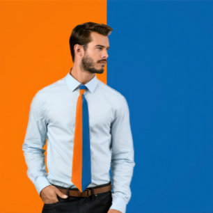 Oranges- und Blau- Split-Farben-Design Krawatte