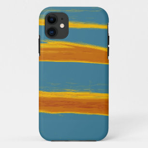 Oranges und blaues Öl malen moderne Streifen Grafi iPhone 11 Hülle