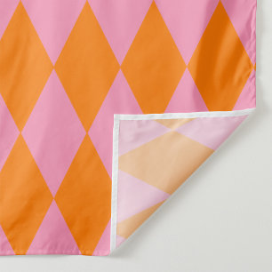 Oranges und rosa Harlekin-Karomuster Stoff